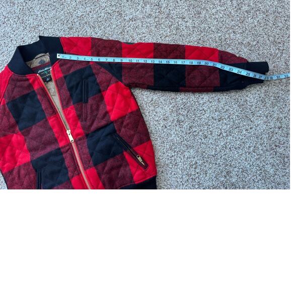 Eddie Bauer Limited Edition Ilaria Urbinati Wool red & black bomber jacket/coat - Picture 6 of 13